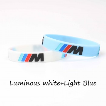 Hot Sale 2pcs Logo Engrave Fashion Bracelets Sport M Power Black Silicone Wristband BMW Club Fans M3 M5 M6 Series White Bangles