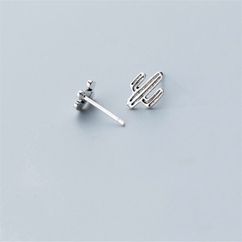 INZATT  Vintage Punk Cactus Shape  Prevent Allergy Real 925 Sterling Silver Unisex Trendy Fine Jewelry Accessories For Party