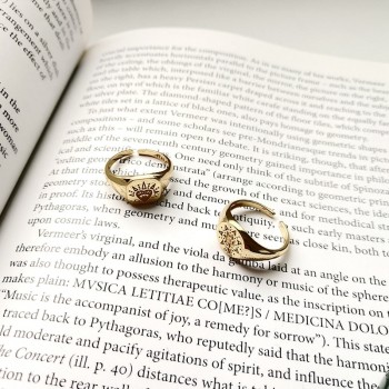 LouLeur 925 sterling silver Retro pattern open rings gold round square abstract pattern rings for women original jewelry charms