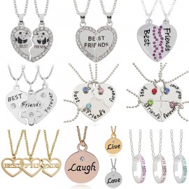 Best Friend Pendant Necklace Women BFF Best Friends Forever Key Tai Chi Animal Heart Necklaces Pendants Xmas Gifts Collier Femme