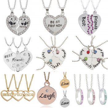 Best Friend Pendant Necklace Women BFF Best Friends Forever Key Tai Chi Animal Heart Necklaces Pendants Xmas Gifts Collier Femme
