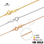 18k Pure Gold Necklace Rose White Yellow Genuine Women Fine Simple Slim Thin Chains Hot Sale Matched For Any Pendant trendy new
