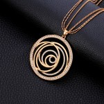 2018 Volution Flower Czech CZ Drilling Round Pendant Maxi Necklace For Women New Year Gifts Elegant Long Necklaces Jewelry