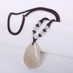Original Natural Agate Necklace Water Drop Pendant Long Chain Bohemia Necklace Pendant Reiki Onyx Charms Lucky Fine Jewelry Gift