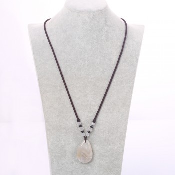 Original Natural Agate Necklace Water Drop Pendant Long Chain Bohemia Necklace Pendant Reiki Onyx Charms Lucky Fine Jewelry Gift