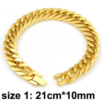 CHIMDOU Men Bracelet Silver Color / Gold Color Black Stainless Steel Bracelet amp; Bangle Male Accessory Hip Hop Party Rock Jewelry