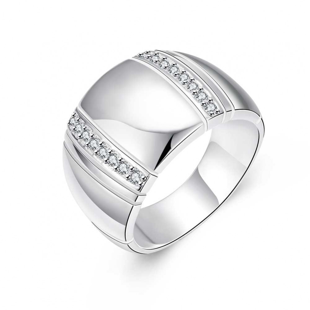 Jemmin 925 Sterling Silver Woman/ Man Lovers Ring CZ Crystal Wedding Engagement Wholesale Fashion Finger Rings Jewelry