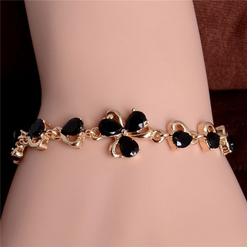 H:HYDE Fashion Women/Ladys New Gold Color Austrian Crystal 5 Colors CZ Stones Bracelets amp; Bangles Jewelry pulseira feminina