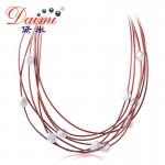 DAIMI 9-10MM Chunky Pearl Necklace 7 Layers Natural White Baroque Pearl Choker Necklace New Real Pearl  Fashion Jewelry