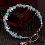 SHUANGR Fashion Bohemia Stylish Shiny Elephant Shape Resin Beads Charm Bracelet Handmade Accessories Fashion Jewelry