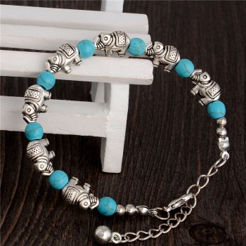SHUANGR Fashion Bohemia Stylish Shiny Elephant Shape Resin Beads Charm Bracelet Handmade Accessories Fashion Jewelry