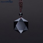 Dropshipping Black Natural Obsidian Stone Pendants Six Stars Pendant Fashion Jewelry JoursNeige