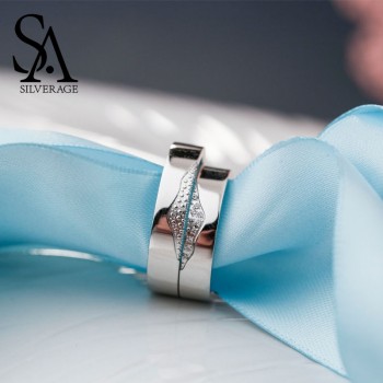 SA SILVERAGE Real 925 Sterling Couples Rings For Women Anel Feminino Face Lovers Party Fine Jewelry Kiss Lip 2018 Hot Sale