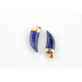 Natural Stone Pendant Rose Crystal Pink Quartz Agata Lapis Lazuli Opal Moonstone DIY Horn Stone Pendants 13*40mm