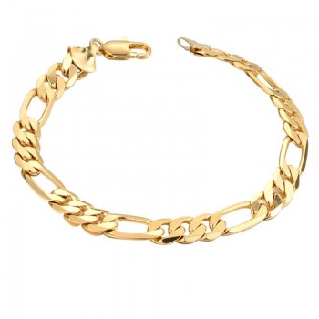 2018 Hot Sale Metal Bracelet for Men Curb Link Chain Fashion Copper Bracelet New Fashion Male Jewelry  Link Chain 20cm