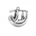 DoreenBeads Zinc Based Alloy Pendant Sloths Animal Antique Silver Charms Jewelry DIY Components 26mm(1) x 24mm(1), 2 PCs