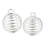 New Charms 10Pcs Silver Plated Lantern Spring Spiral Bead Cages Pendants For Wome Men DIY Necklace Jewelry Making Accessories