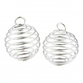 New Charms 10Pcs Silver Plated Lantern Spring Spiral Bead Cages Pendants For Wome Men DIY Necklace Jewelry Making Accessories