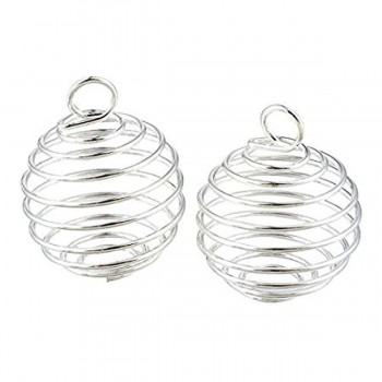 New Charms 10Pcs Silver Plated Lantern Spring Spiral Bead Cages Pendants For Wome Men DIY Necklace Jewelry Making Accessories