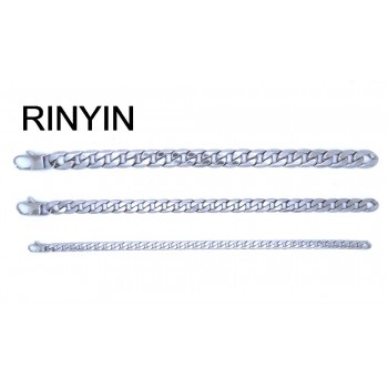 Men Women Stainless Steel Bracelet 6/8/12 mm 8 Inches Curb Chain Vintage Jewelry Punk Fan Factory Offer