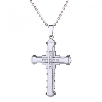 Stainless Steel Cross Pendant Necklace Christian Bible Prayer Women Men Necklace Black Gold Silver Classic Necklace