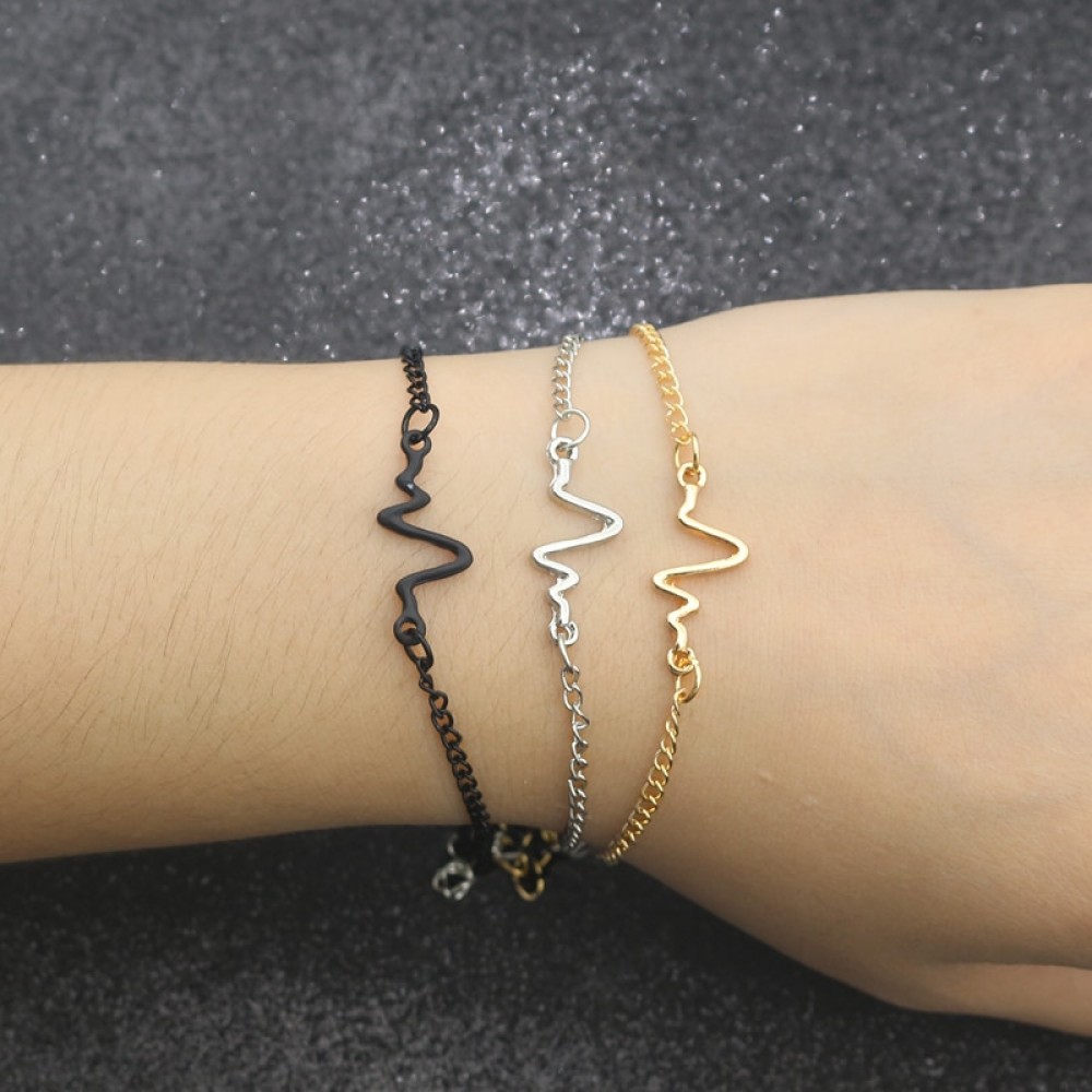 Minimalist Tiny Medical ECG Stethoscope Heartbeat Bracelet Hexagram World Map Pet Footprints Bracelets For Nurse Doctor Pulseira