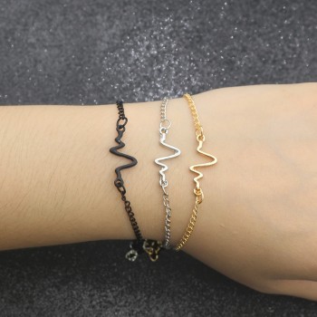 Minimalist Tiny Medical ECG Stethoscope Heartbeat Bracelet Hexagram World Map Pet Footprints Bracelets For Nurse Doctor Pulseira