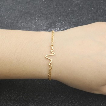 Minimalist Tiny Medical ECG Stethoscope Heartbeat Bracelet Hexagram World Map Pet Footprints Bracelets For Nurse Doctor Pulseira