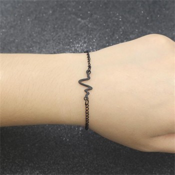 Minimalist Tiny Medical ECG Stethoscope Heartbeat Bracelet Hexagram World Map Pet Footprints Bracelets For Nurse Doctor Pulseira