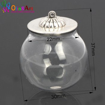OlingArt 6pcs/lot 24mm /30mm Glass Pendant glass bottle vial necklace Vintage Mini Wish Bottle Necklace Jewelry DIY Women Gift