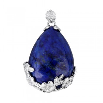2018 Fashion Jewelry Natural Stone Pendant Water Drop Crystal Pillar Plated Silver Flower Charm Pendants Opal Quartz DIY Pendant