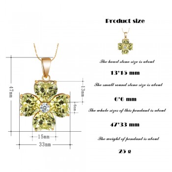 Xuping Flower Design Fashion Style Gold Color Plated Necklace Pendant Women Jewelry for Valentines Day Gift S68-32897