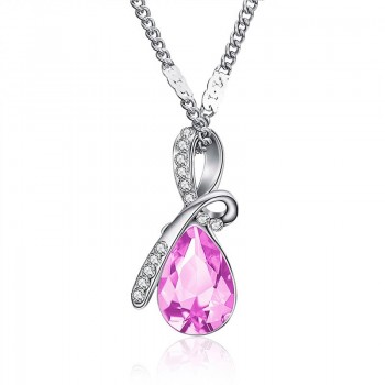 H:HYDE Classic Water Drop Design AAA Austrian Cubic Pendant Necklace Silver Chain Necklace amp; Pendant for Women Fashion Jewelry