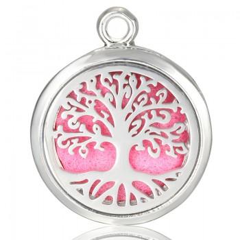 2019 High Quality 28MM Essential Oil Diffuser Box Necklace 316L Stainless Steel Magnetic Life Tree Fashion Wild Jewelry Pendant