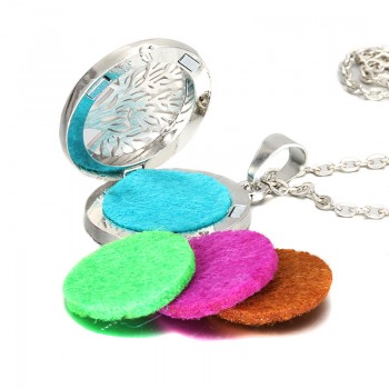 2019 High Quality 28MM Essential Oil Diffuser Box Necklace 316L Stainless Steel Magnetic Life Tree Fashion Wild Jewelry Pendant