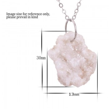 Irregular Natural Stone Quartz Crystal Pendants Necklaces for Women Drusy Druzy Silver Color Chain Statement Necklace Jewelry