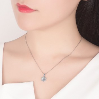 NEHZY New ladies fashion crystal snowflake necklace pendant simple temperament retro high quality cute flower silver jewelry