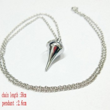 Metal Copper Dowsing Healing Pyramid Reiki Pendulum Pendant Charms Chakra Amulet Chrome gold European Fashionable With Chain