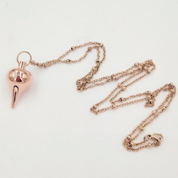 Metal Copper Dowsing Healing Pyramid Reiki Pendulum Pendant Charms Chakra Amulet Chrome gold European Fashionable With Chain