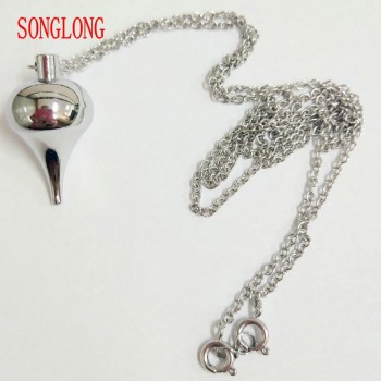 Metal Copper Dowsing Healing Pyramid Reiki Pendulum Pendant Charms Chakra Amulet Chrome gold European Fashionable With Chain