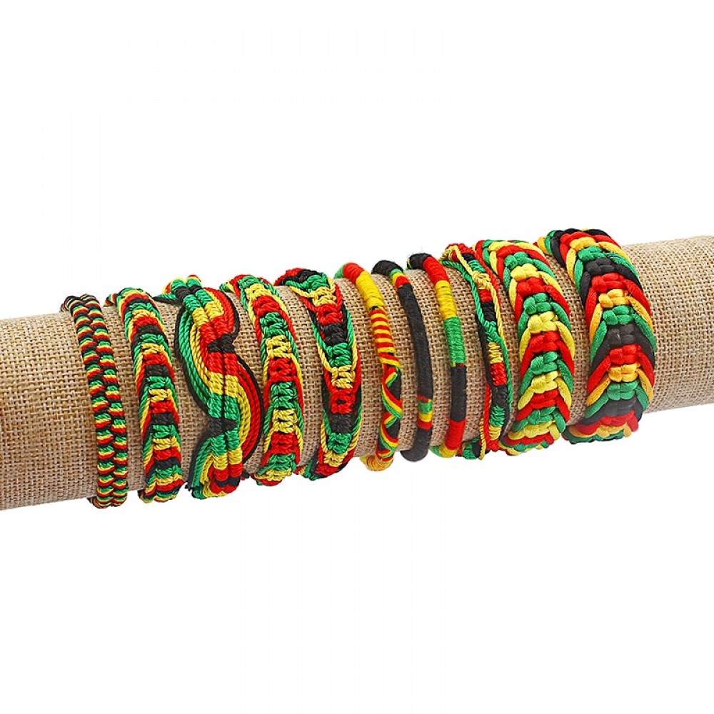 1pcs Rasta Friendship Bracelet Wristband Cotton Silk Reggae Jamaica Surfer Boho Adjustable Jewellery