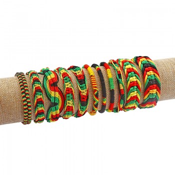 1pcs Rasta Friendship Bracelet Wristband Cotton Silk Reggae Jamaica Surfer Boho Adjustable Jewellery