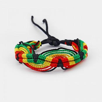 1pcs Rasta Friendship Bracelet Wristband Cotton Silk Reggae Jamaica Surfer Boho Adjustable Jewellery