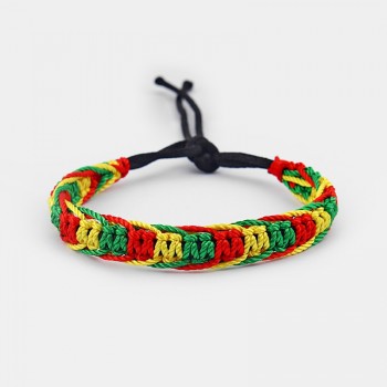 1pcs Rasta Friendship Bracelet Wristband Cotton Silk Reggae Jamaica Surfer Boho Adjustable Jewellery
