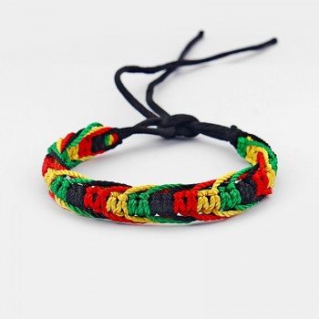 1pcs Rasta Friendship Bracelet Wristband Cotton Silk Reggae Jamaica Surfer Boho Adjustable Jewellery