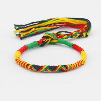 1pcs Rasta Friendship Bracelet Wristband Cotton Silk Reggae Jamaica Surfer Boho Adjustable Jewellery