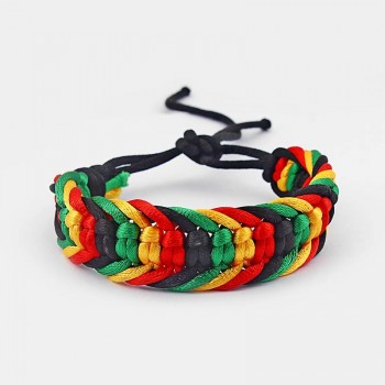 1pcs Rasta Friendship Bracelet Wristband Cotton Silk Reggae Jamaica Surfer Boho Adjustable Jewellery
