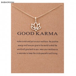Fashion Jewelry Good Karma Happy Lotus Choker Necklace