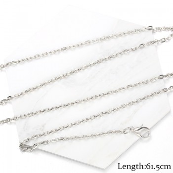 10pcs/lot Width 2mm Silver Stainless Steel Snake Chain Necklace With Lobster Clasp Twist Chain DIY Necklace 61.5cm