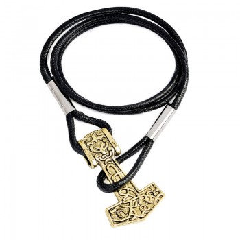 Viking bracelet God hammer Symbol of power bronze and ancient silver charm bracelet jewelry for man